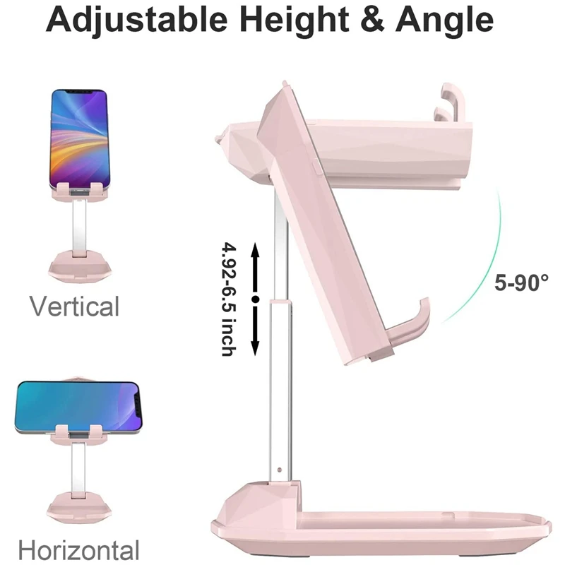 Cell Phone Stand For Desk,Cute Adjustable Cell Phone Holder Fully Foldable Portable Phone Dock Hands