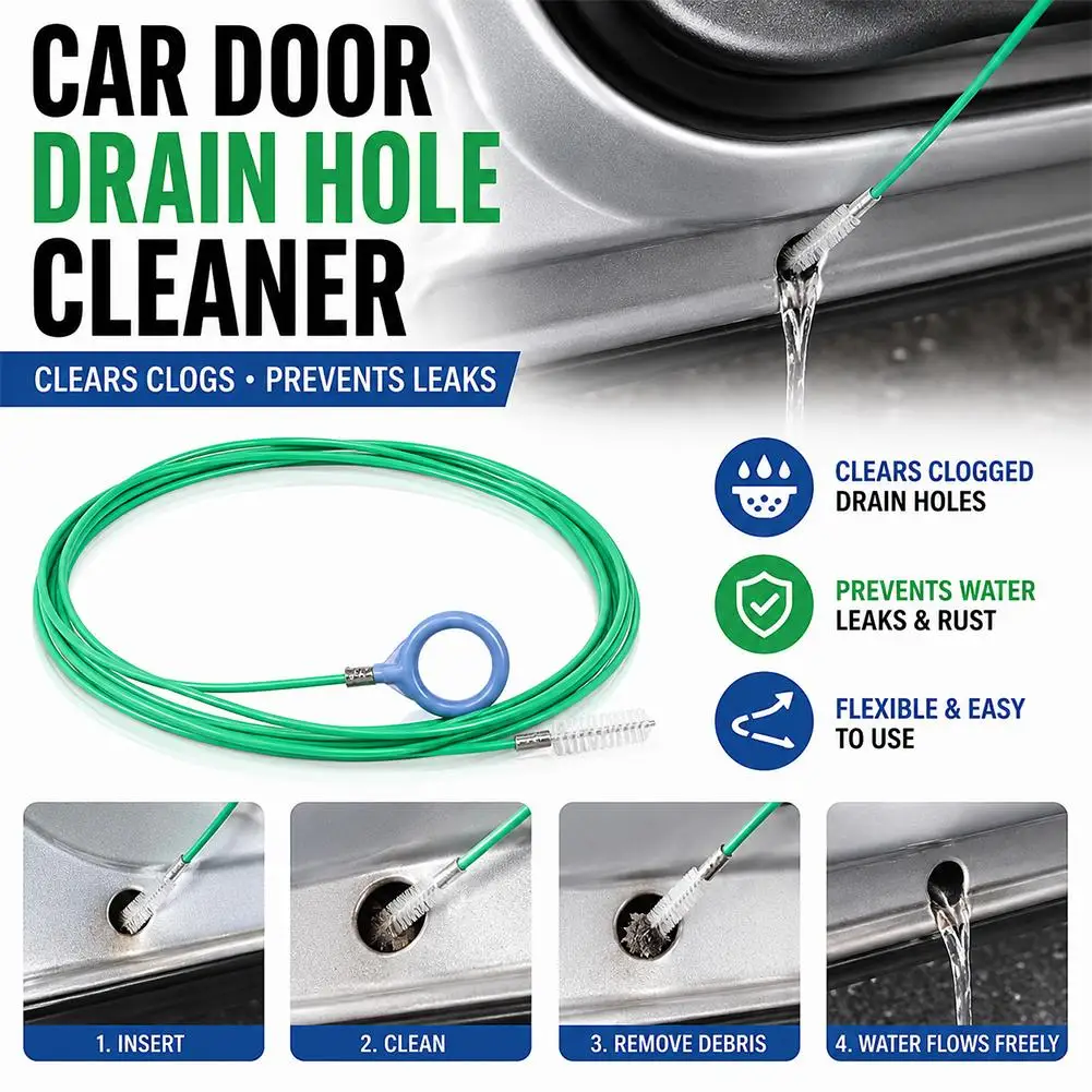 2-Meter Long Flexible Car Sunroof Door & Refrigerator Drain Hole Unclogger Fuel Tank Pipe Cleaning Tool