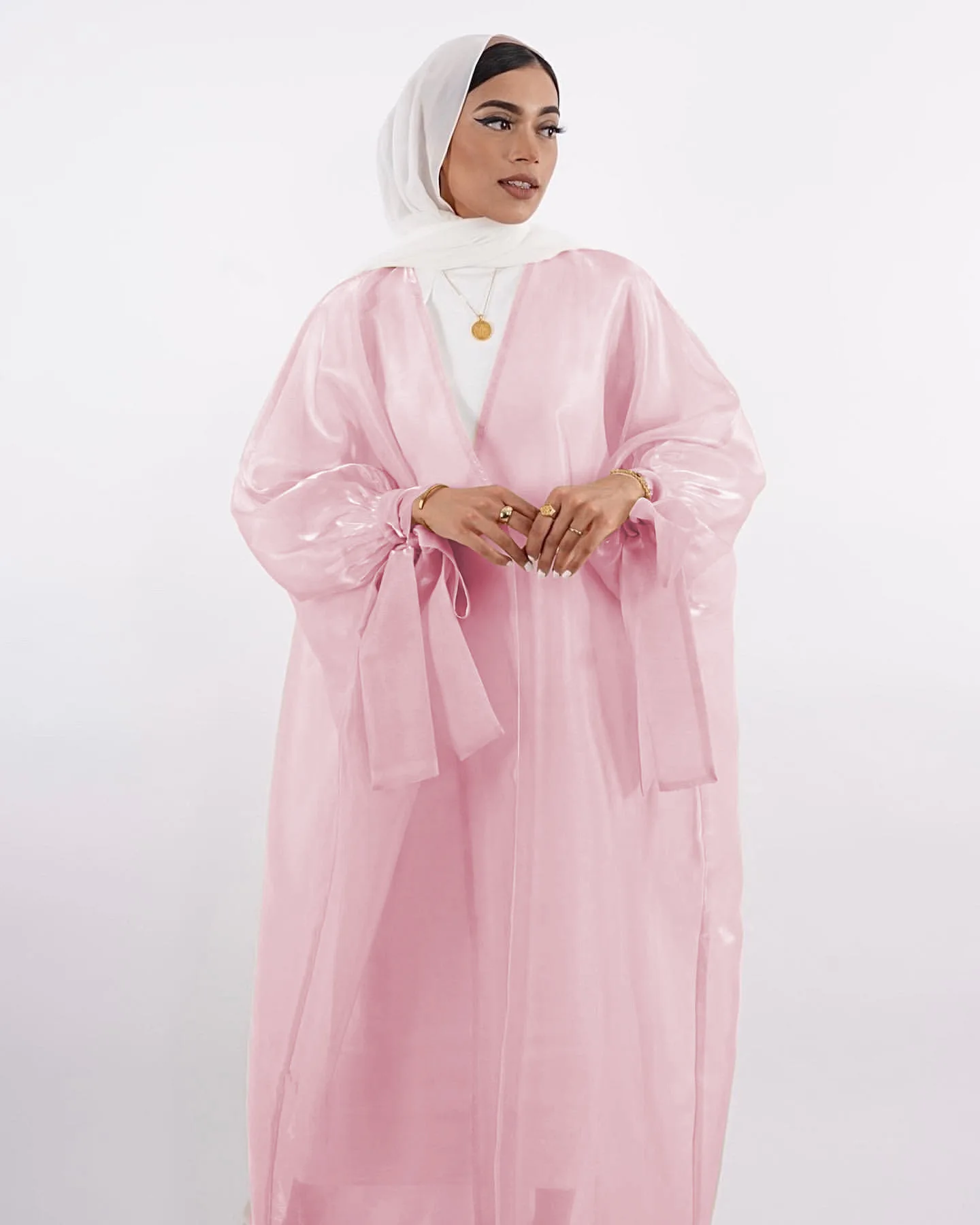 Robe musulmane à manches bouffantes pour femmes, Kaftans soyeux, Robe d'été, Kimono, Vêtements africains musulmans, Eid Abaya, Dubaï, Islam