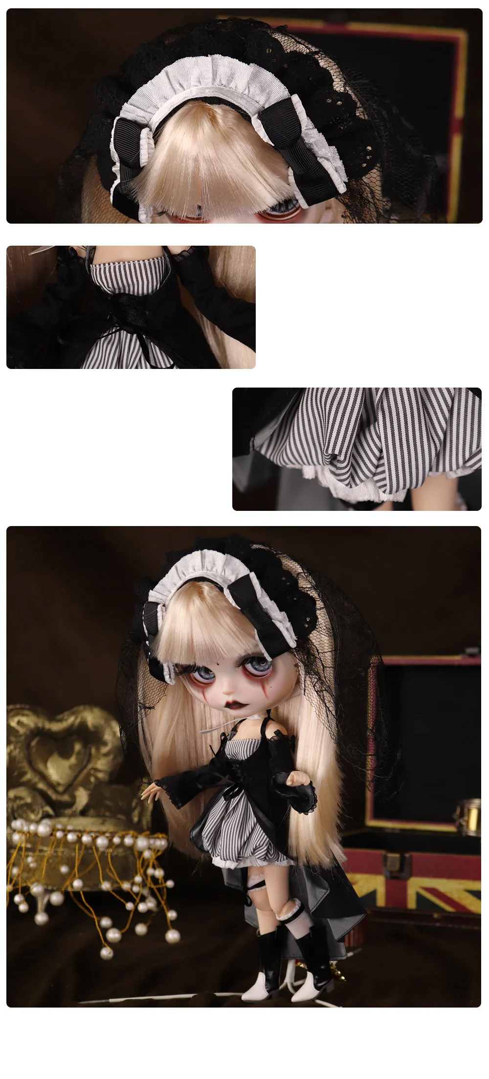 Outfits für ICY DBS Blyth Puppe The Nun Horror Film Kleidung Anzug 1/6 BJD Anime Girl – Detail 4