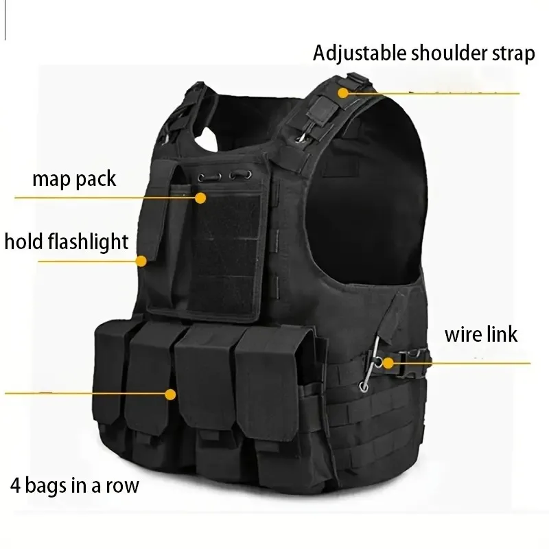 Custom Tactical Combat Vest Oxford Quick Release chaleco tactico Tactisch Multifunctional Plate Carrier Black Tactical Vest