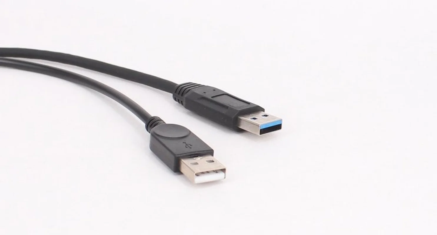 1pc Black USB 3.0 Female To Dual USB Male with Extra Power Data Y Extension Cable for 2.5"Mobile Hard Disk