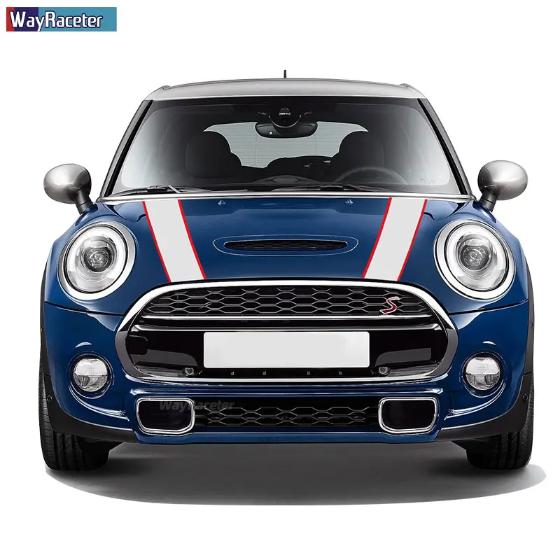 Car Hood Sticker Bonnet Stripes Engine Cover Band Rear Vinyl Decal For MINI Cooper F56 R56 F55 F57 R57 JCW Accessories