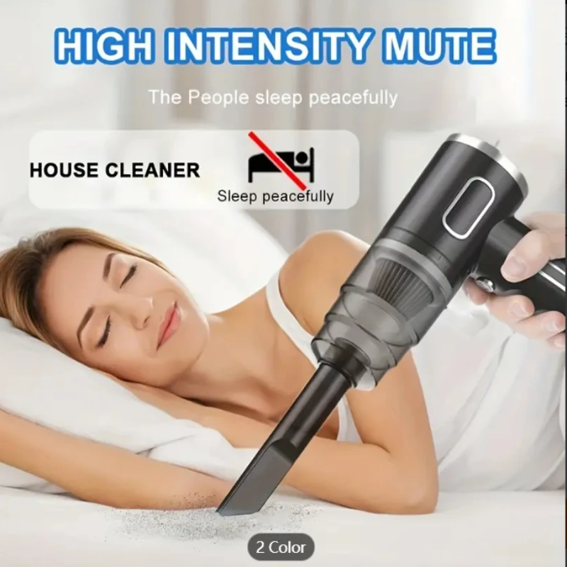 Aspirateur à main sans fil puissant – Léger, Rechargeable pour Voiture, Maison, Bureau – Haute aspiration Cyclone pour Rapide, Ef