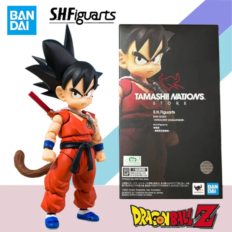 

Original Bandai Dragon Ball S.H.Figuarts SHF Son Goku Children Innocent Challenger Action Figures Collection Model Toy kid Gift