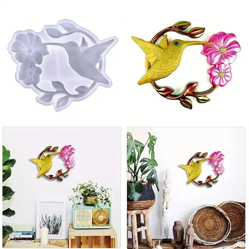 1pack Large Hummingbird & Animal Silicone Resin Molds Epoxy Mold For Wall Hanging Home Decor & Gift Making Decor Mold for Wall