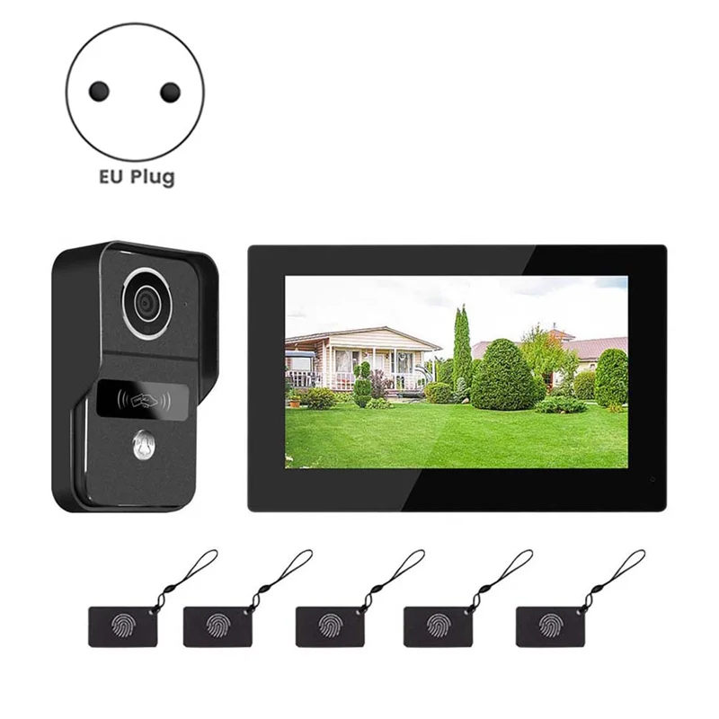 7 Polegada 1080p wifi 2-wire intercom campainha da porta sistema de vídeo porteiro forhome interfone wifi tuya monitor toque plugue da ue