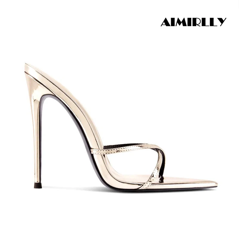 

Fashion Women Stiletto Mule Heels Open Toe Slip On High Heel Sandals Elegant Party Wedding Dress Shoes Multi-color