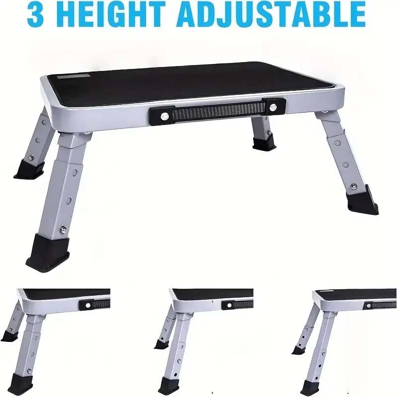 Stainless Steel Folding Ladder - Suitable for RV, Adjustable Height, Durable and Portable, Non-Slip Surface, - view 2