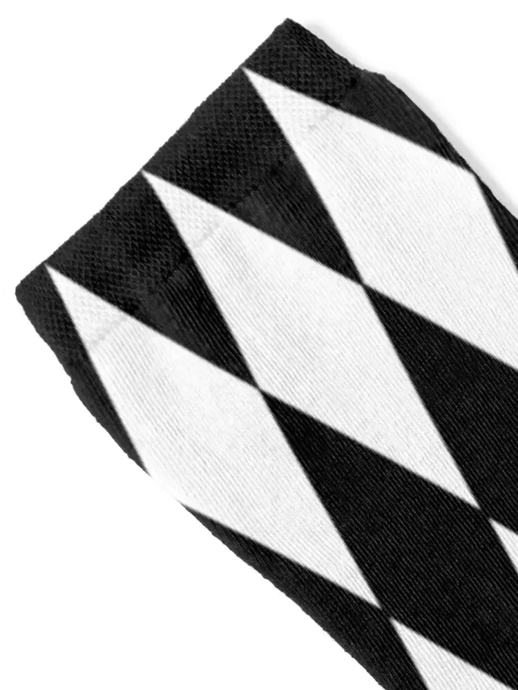 LARGE BLACK AND WHITE HARLEQUIN- DIAMOND- ARGYLE PATTERN DESIGNED FOR HOME DECOR AND CLOTHING Socks gym snow Boy Socks Women's