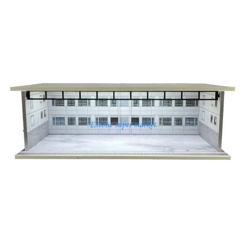 090B Desk Display Parking Garage Scene with Interior Lighting, Open Front Bay Design, PVC Panel Form for 1:64 Model