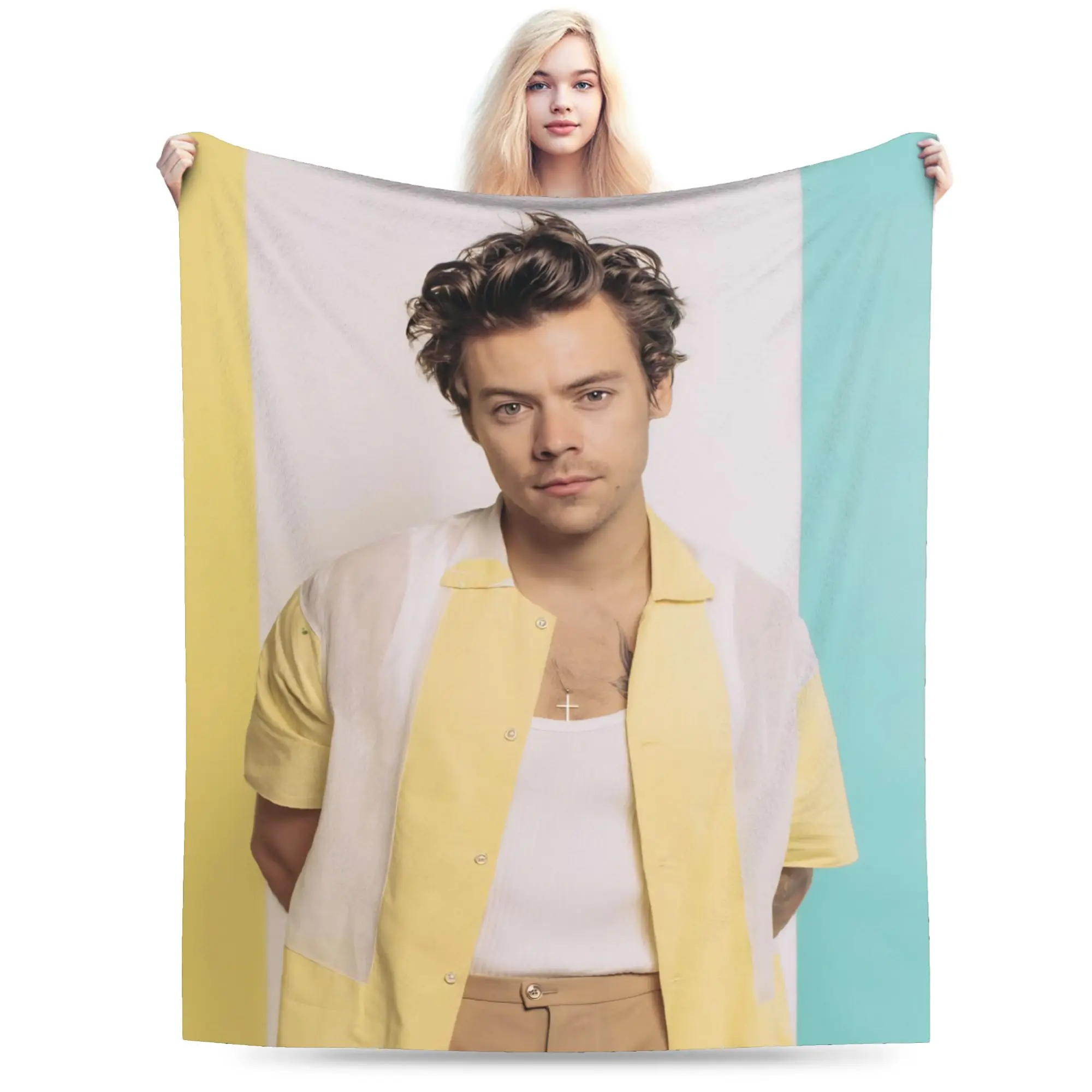 Harrys Styles Blanket Fleece Summer  Multi-function Warm Throw Blankets for Bed Bedroom Quilt