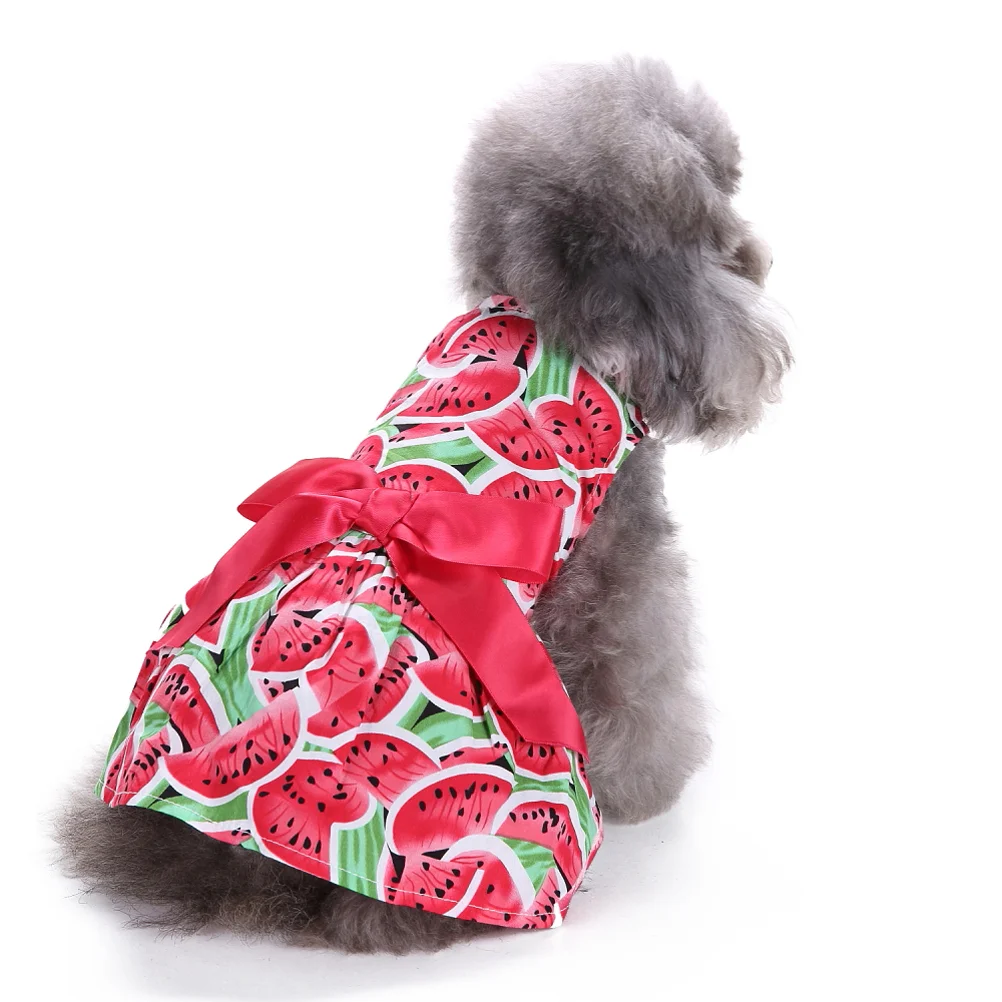 Dog Vest Shirt Watermelon Pet Clothes Summer Dress Small Dresses Sleeveless Puppy Skirt