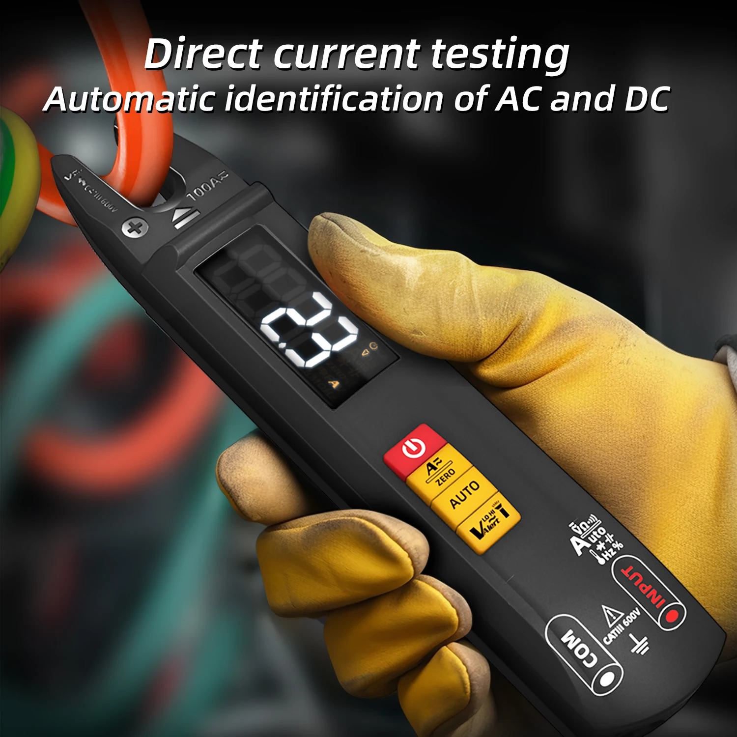 U1/U0 Digital Clamp Multimeter Rechargeable Automatic Current Voltage Non-Contact Induction Temperature Capacitor Diode Tester