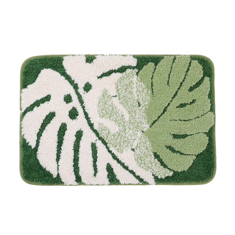 

Nordic Non-Slip Soft Bathroom Rug Entrance Floor Mat Leaves Welcome Doormat Area Carpets For Home Living Room Bedroom Decoration