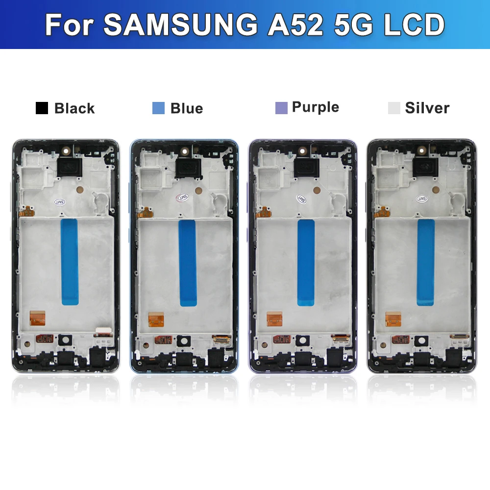 Test Screen for Samsung A52 With Frame, LCD Display for Samsung A52 5G A526 A526B Touch Screen Digital Assembly Replacement