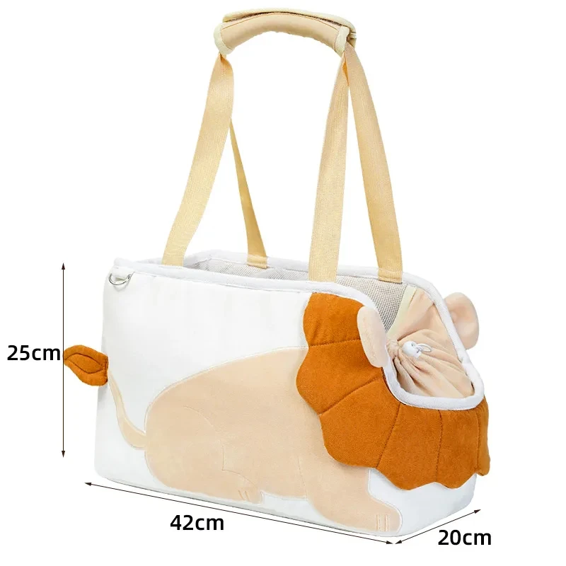 Lion Design Soft Pet Carriers Outgoing Travel Pets Handbag With Safety Zippers Breathable Bag Cat Dog Carrier Bags