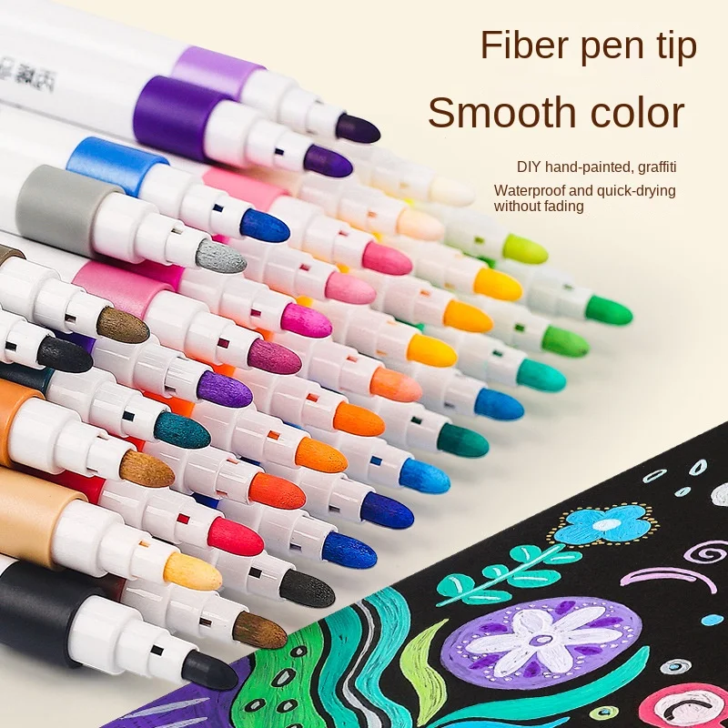 

12/36 Цветная Акриловая маркерная ручка, набор инструментов для покраски камней, искусственных камней, керамики, стекла, дерева, поделок своими руками, искусственная кожа
