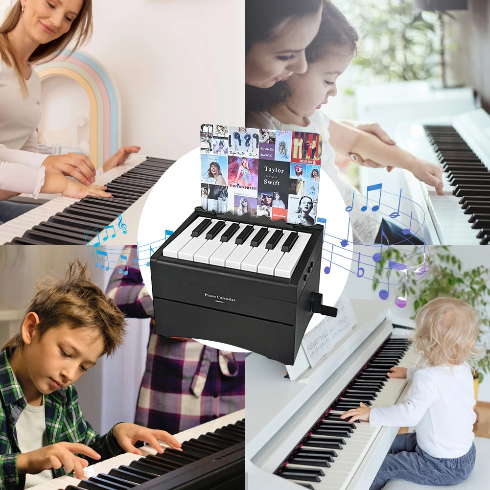 BT Taylor Piano Calendar 2025 أوراق الموسيقى لعبة البيانو القابلة للعب أجندة مكتبية /رزنامة مكتبية مع 27 بطاقة تقويم الموسيقى 52 أغنية هدايا لمحبي