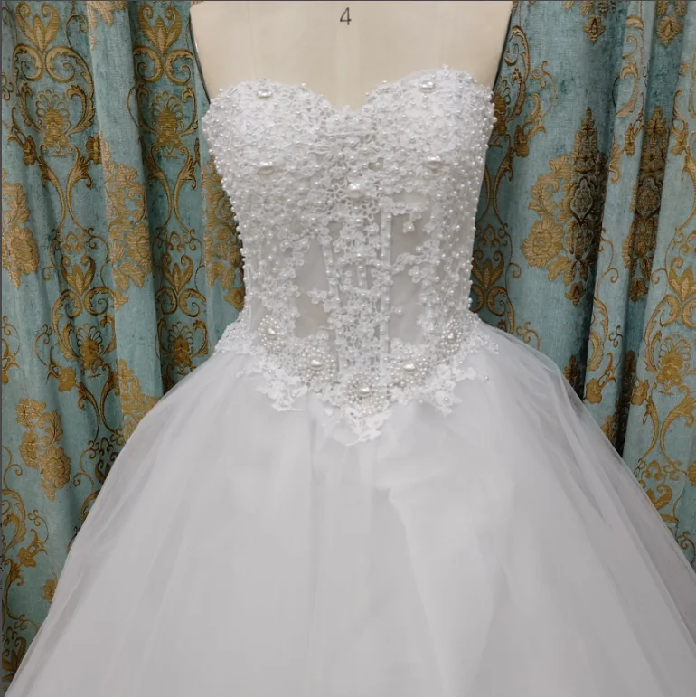 ZJ9010 Customized A-Line Wedding Dresses For Women Pearls Ball Sweetheart Vintage Princess Bridal Gown 2024