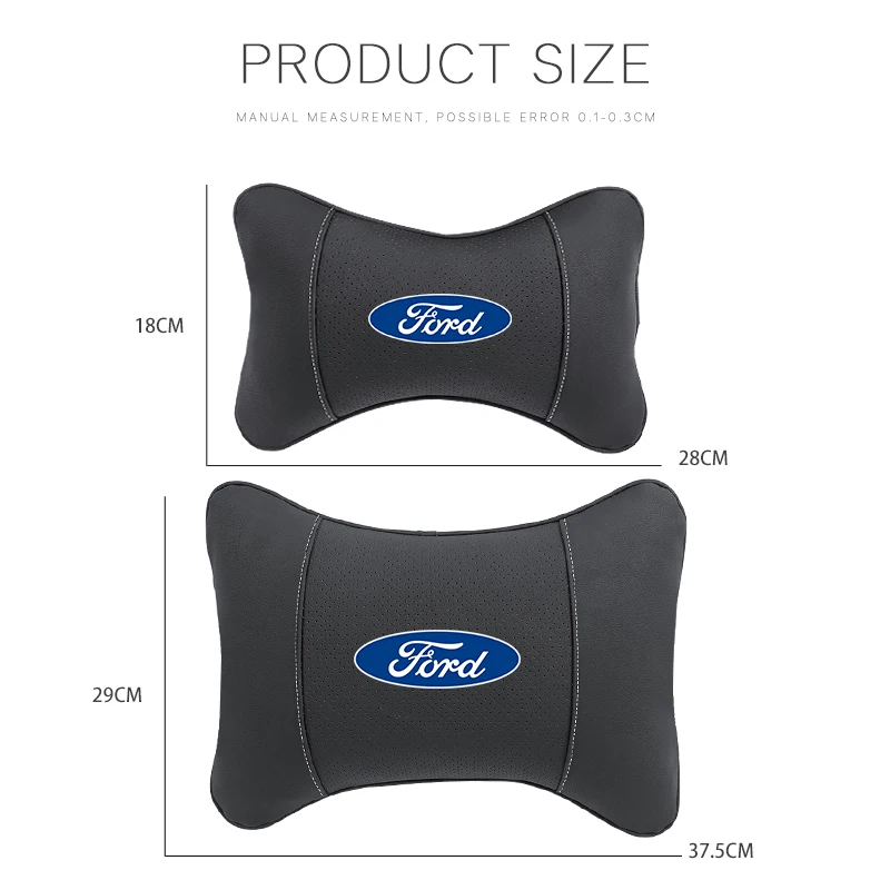 Car Seat Head Support Cushion Lumbar Pillow Accessories For Ford Focus Fiesta Puma Ranger Kuga MK7 MAX F150 Mondeo Escape