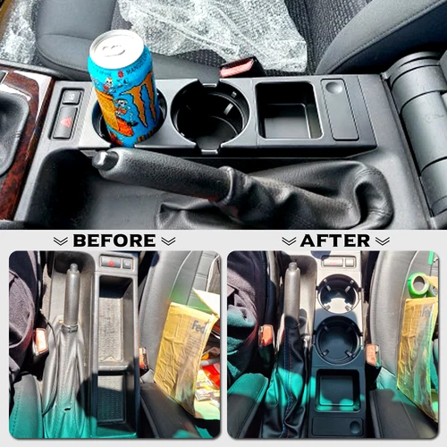 Imagen 2 del producto Nueva caja de almacenamiento de consola central delantera con doble orificio para coche, monedero + portavasos para BMW E46 Series 1999-2006 51168217953