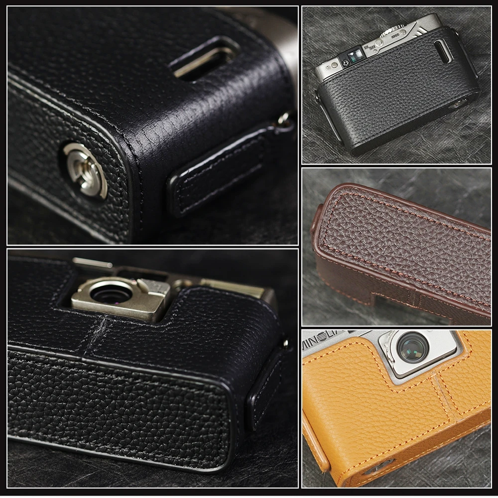 Für Minolta TC1 Fall Kamera tasche Leder Kamera Halb Fall Kamera Echtes Leder Tasche X370/X700 Fall Fotografie Zubehör