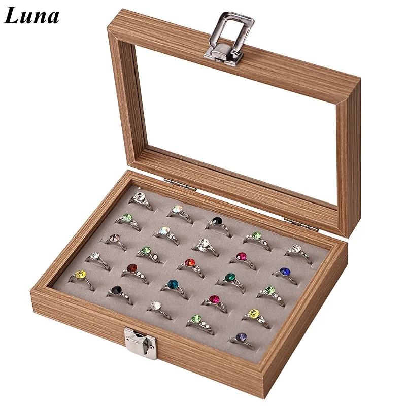 Rosewood Jewelry Box, Small Portable Wooden Organizer for Earrings Necklaces Rings, Dustproof Moisture-proof Display Case, Elega