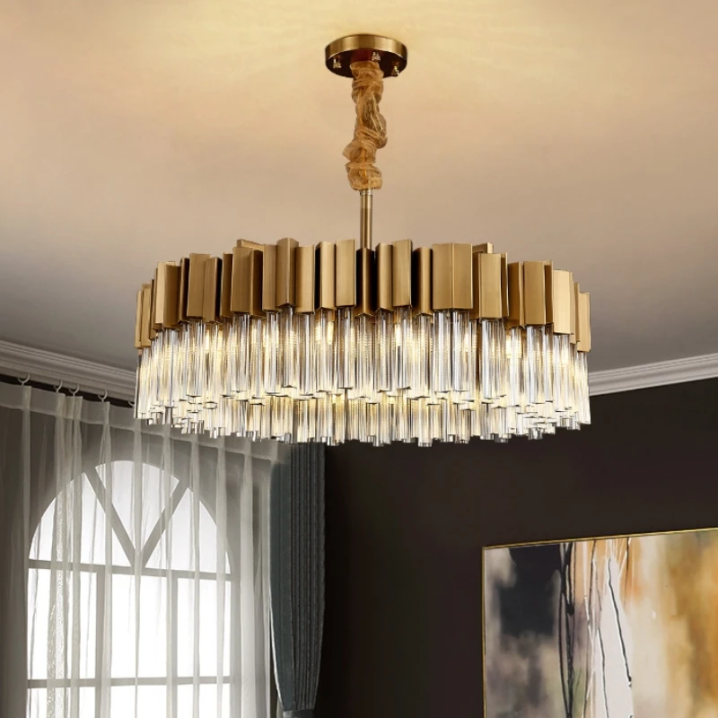 nordic gold luxury crystal chandeliers led pendant light luminaria para sala de estar salao do hotel decoracao da sala de jantar lampada pendurada 2024 01