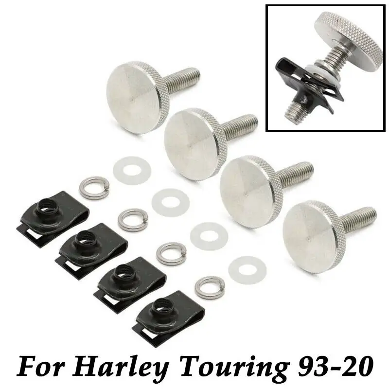 

4PC For Touring 993-2020 Motorcycle Luggage Hard Saddlebag Saddle Bag Safety Bolts Theft Lock Kit 93-20