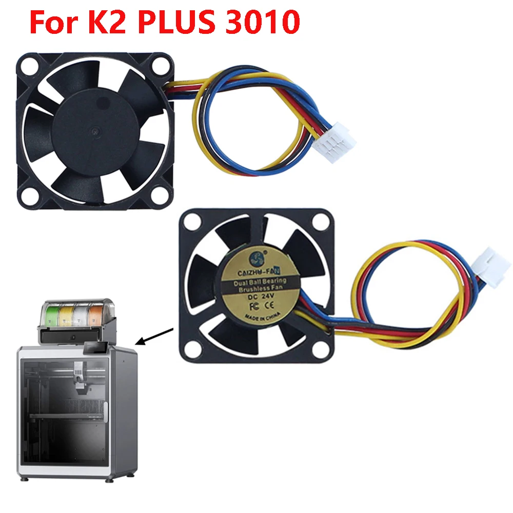1Pcs 3D Printer Cooling Fan, 3010 Blower 30X30X10mm Dual Ball Bearing Brushless 24v Cooling Fans for Creality K2 Plus 3D Printer
