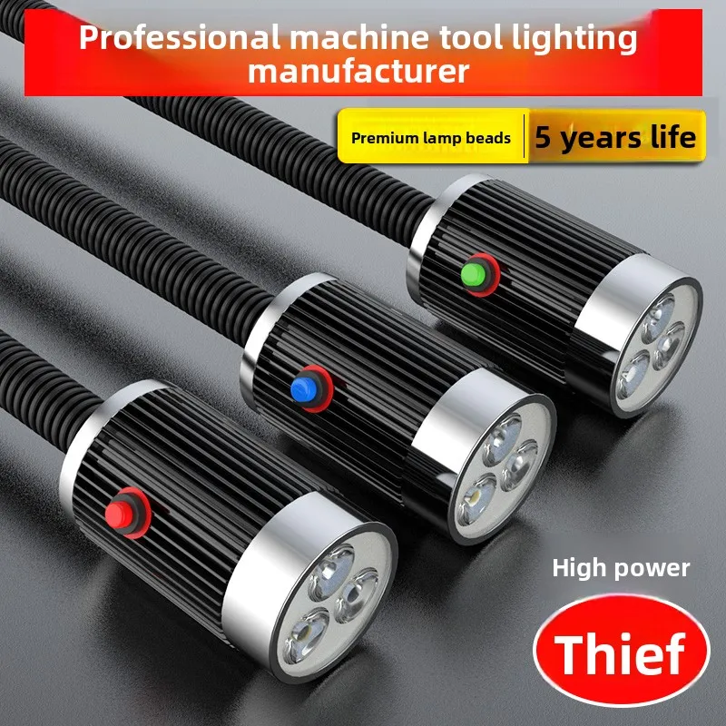 LED CNC Machine Tool Work Lamp Lathe 110-220V 3/6/9W Gooseneck Workshop Working Lights milling Industrial Lamp