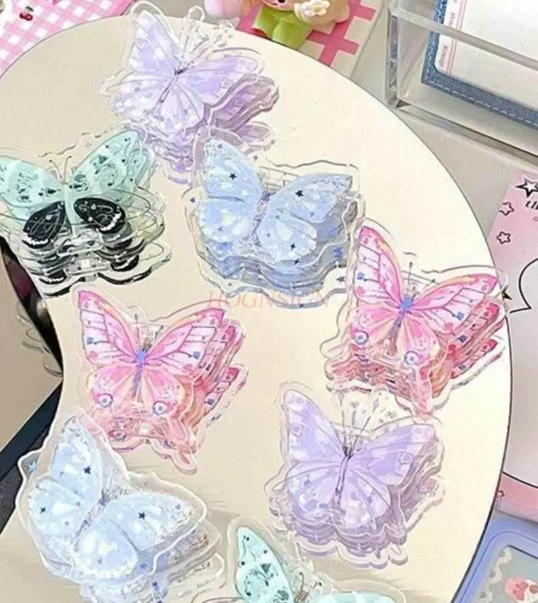 Clip acrilica a farfalla da 5 pezzi, clip a coda di rondine per carta per test del cuore della ragazza, clip per foto, clip angolare bifacciale