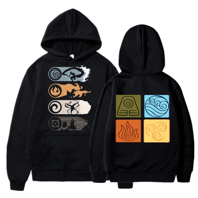 Appa Yip Harajuku Print Casual Sweatshirts Avatar The Last Airbender Hoodies Unisex Fashion Mange Long Sleeve Hoody Streetwear