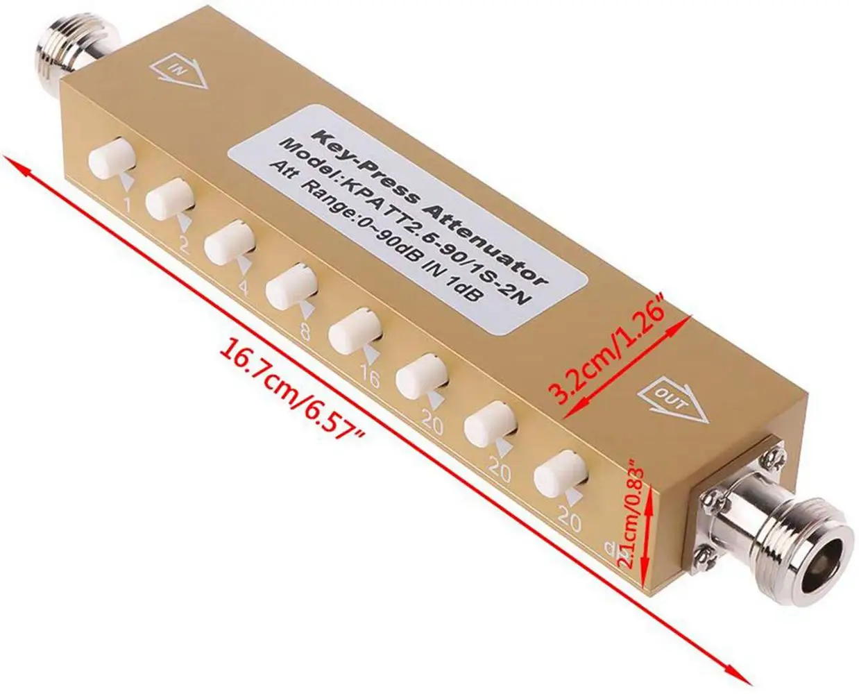 

90dB (N) Key-Press Attenuator, push-button step Attenuator,50 Ohm ,DC to 2.5GHz