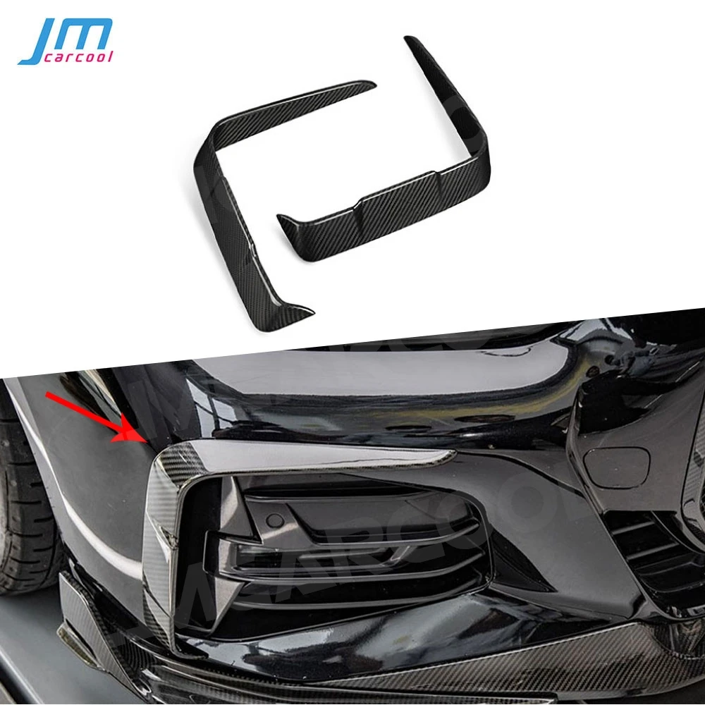 

For BMW 4 Series G22 G23 2021+ Dry Carbon Fiber Car Front Bumper Air Vent Outlet Trim Canards Covers Cars Accessories