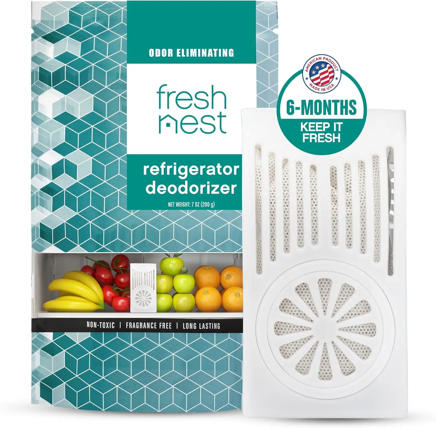 

Refrigerator Deodorizer with Zeolites (1-Pack) - Odor Eliminator for Fridge & Freezer - Outshines Baking Soda and Bamboo Charcoa