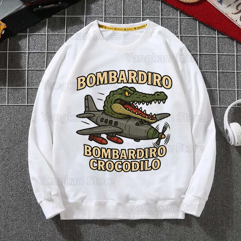 الإيطالية Brainrot نكتة الفكاهة الرجال الهيب هوب البلوز هوديي الشارع الشهير Harajuku كنزة قطيفة الشتاء الخريف هوديي