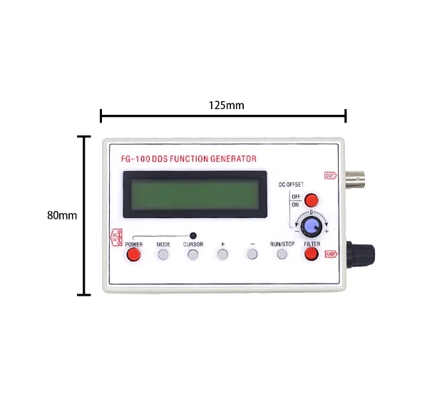 FG-100 1 Гц-500 кГц функция DDS генератор сигналов счетчик частоты модуль источника сигнала синусоидальный квадратный треугольный пилообразный сигнал