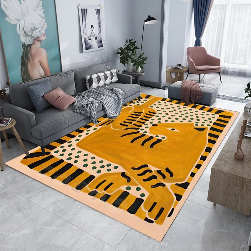 Ancient Egypt Abstract Large Carpet Rug for Home Living Room Bedroom Sofa Doormat Decor Play Area Rug Carpet Non-slip Floor Mat