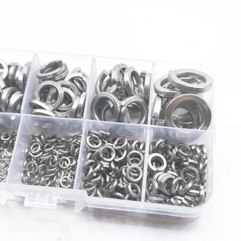 1020/620 pieces 304 stainless steel spring washers assortment kit, 9 sizes M2 M2.5 M3 M4 M5 M6 M8 M10 M12