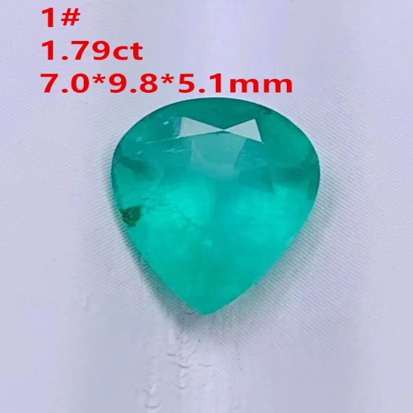 1pcs/lot Natural boutique water drop shaped square emerald ring face bare stone good fire color can be inlaid ring earrings pend