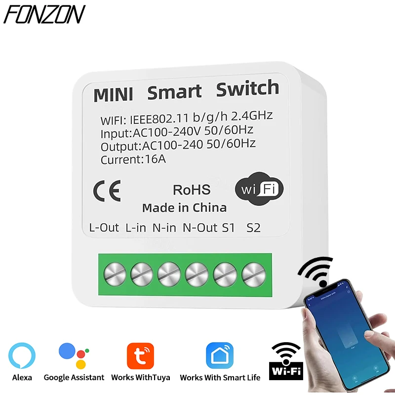 HomeKit Tuya ZigBee WiFi Smart Switch Module with Power Monitor 16A DIY Wireless Remote Control Light Switches Alexa Google Home
