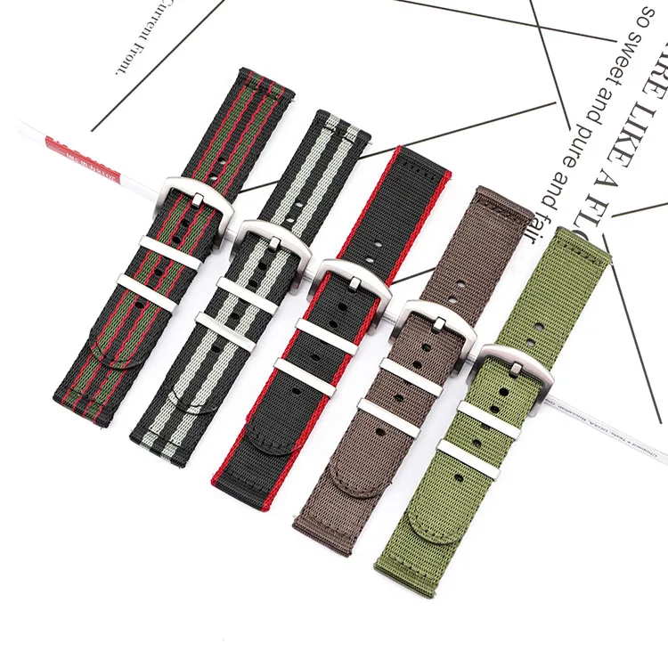 Nuovo arrivato per Citizen Seiko Casio Timex Army Green khaki black Hamilton cinturino in nylon cinturino in tela 20 22mm bracciale