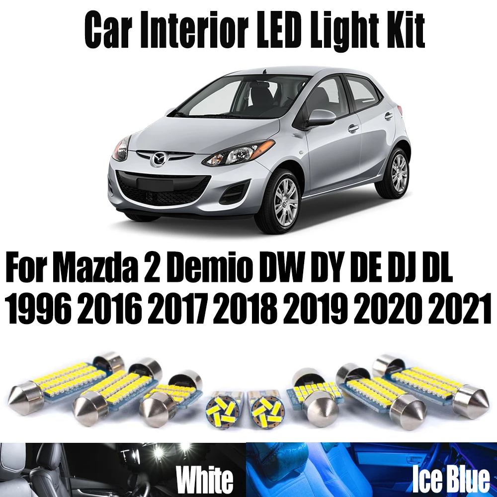 

Для Mazda 2 Demio DW DY DE DJ DL 1996-2016 2017 2018 2019 2020 2021 аксессуары Canbus светодиодный внутренний светильник автомобильные лампы для чтения комплект