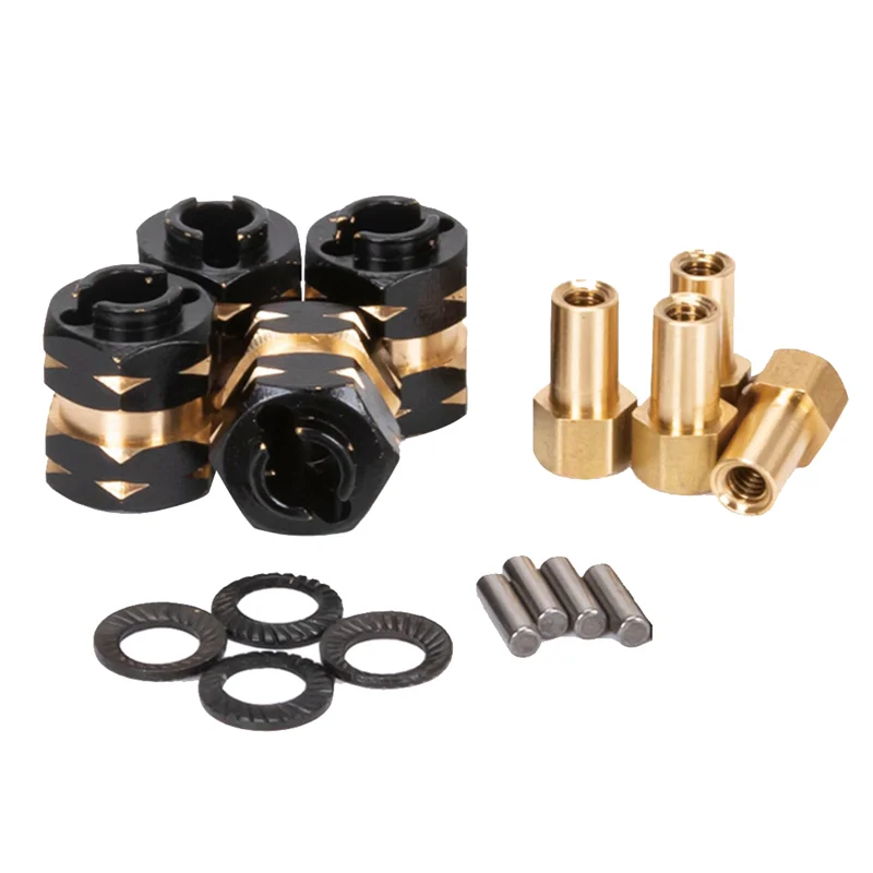 Brass Extended Wheel Hub Adapter Axle Counter Weight for Axial SCX24 Gladiator JLU Bronco Deadbolt C10 Upgrades