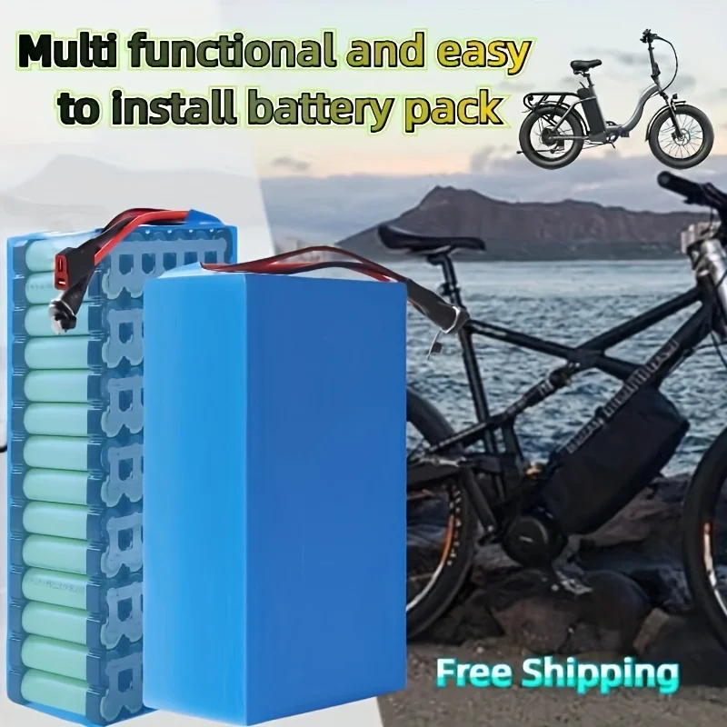 

Silvery Fish 48V 10Ah Folding Electric Bike Battery, 20Ah Large Capacity Lithium Battery, Built-in 30A Intelligent BMS