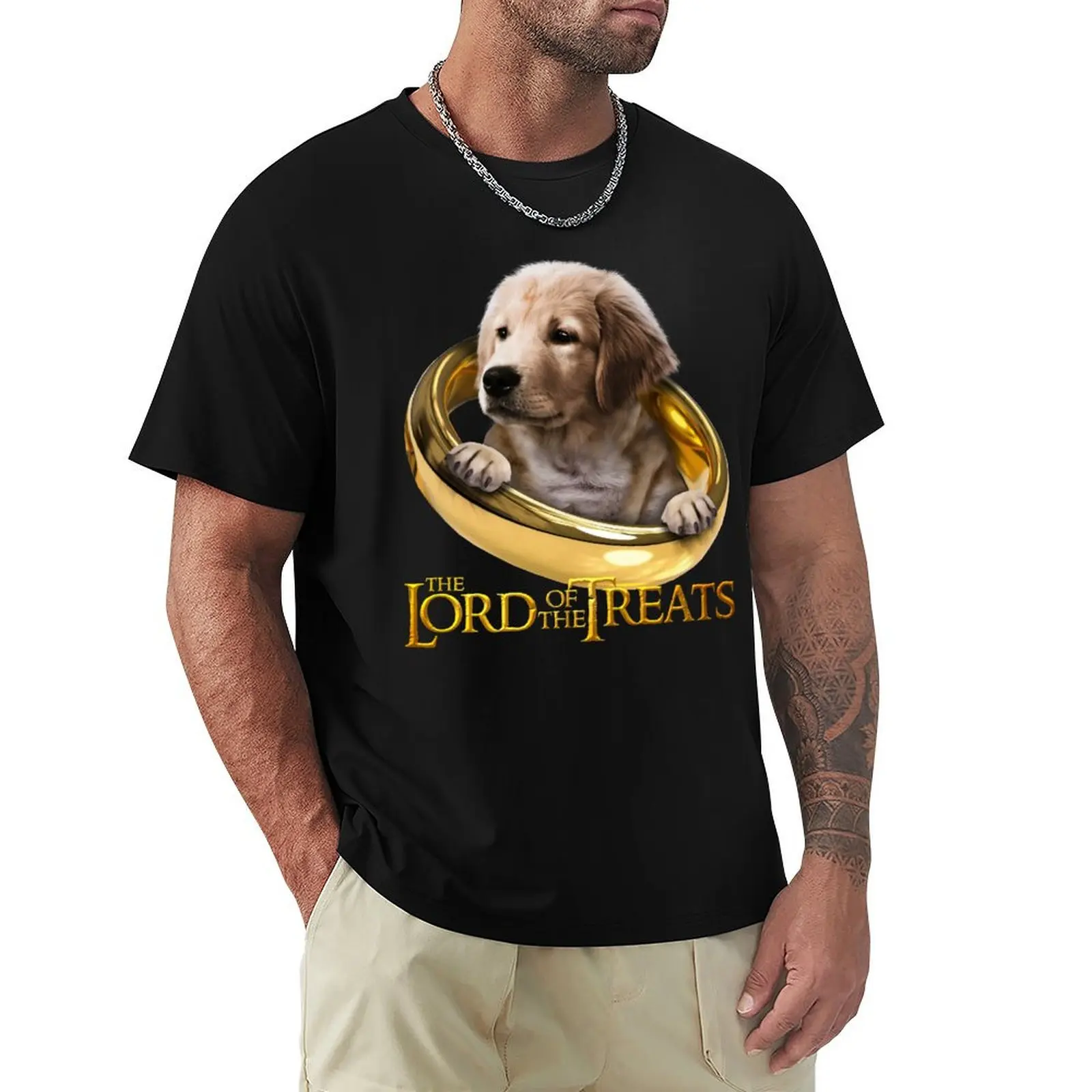 

Lord of the Treats - Funny Golden Retriever Puppy T-Shirt Cool Dry Performance T-Shirt