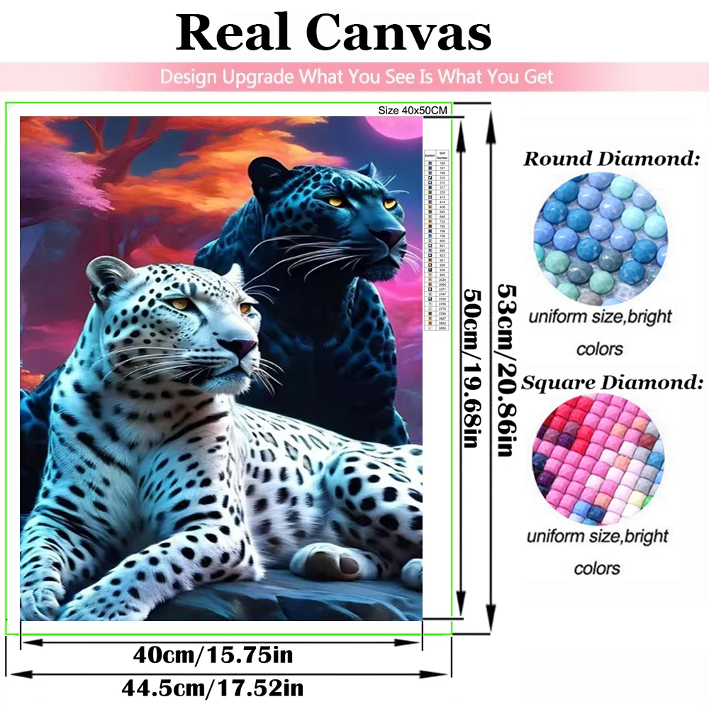 5D DIY Full Diamond Painting New 2024 Cross Stitch Kits Animal Jungle Leopard Tiger lion Mosaic Diamond Embroidery Home Decor