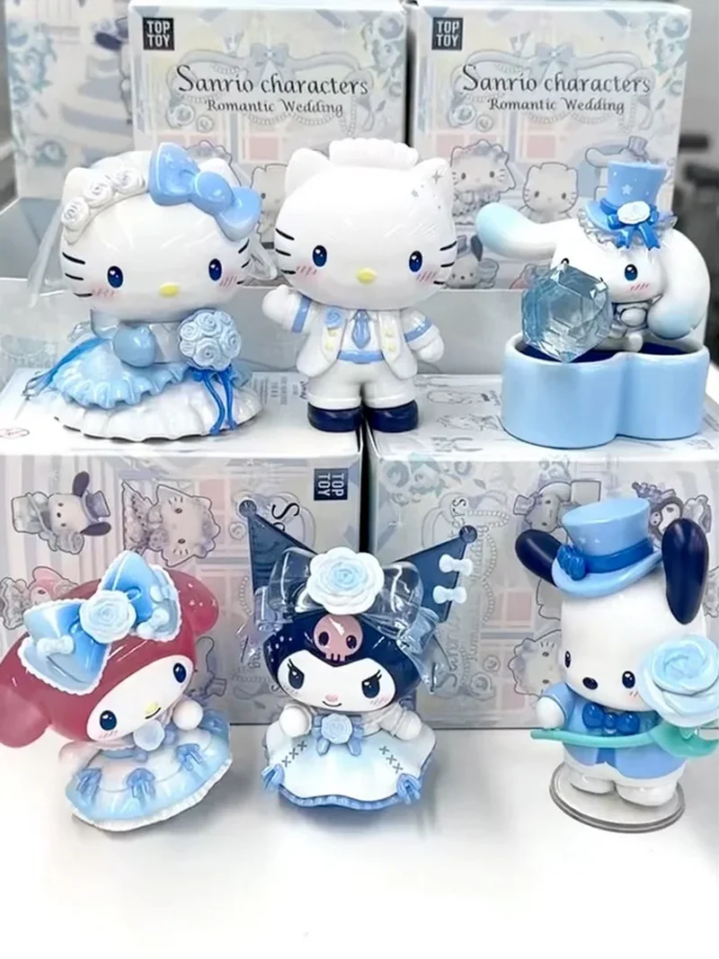 

Новинка [предварительная распродажа] Оригинальная Sanrio Sanrio Romantic Wedding Kitty & Daniel Series слепая коробка Pochacco My Melody коллекционные украшения